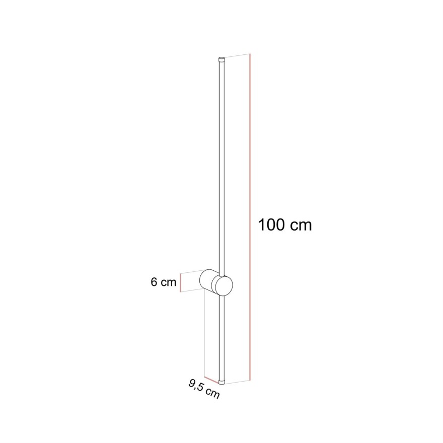Wandlampe-LED GET LIGHT 100 cm – gebürstetes Gold