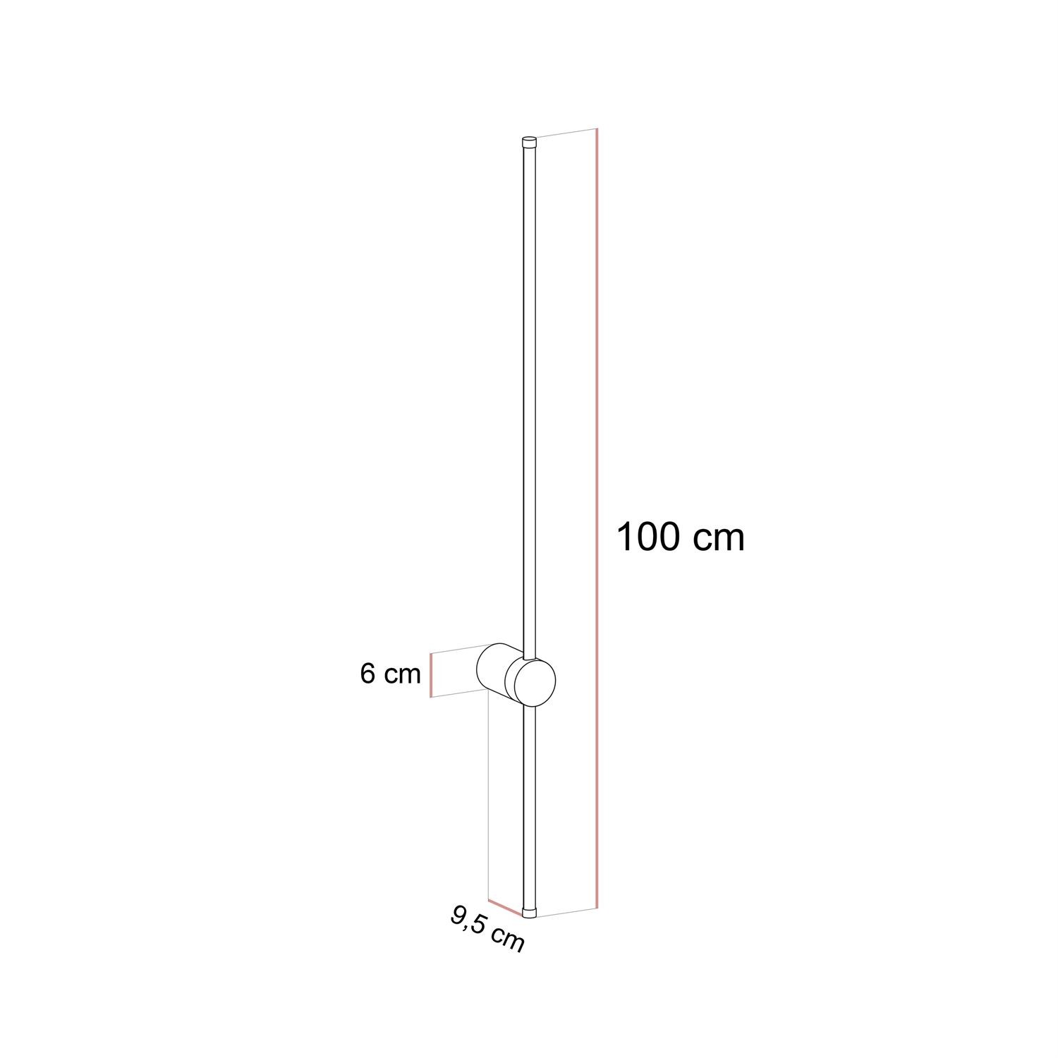 Wandlampe-LED GET LIGHT 100 cm – gebürstetes Gold