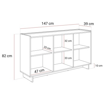 Kommode YUKI 147 cm 3D in Karamelleiche im Japandi-Stil