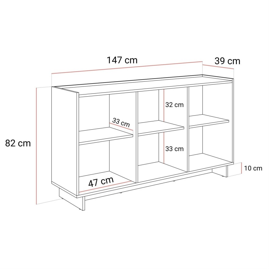 Kommode YUKI 147 cm 3D in Karamelleiche im Japandi-Stil