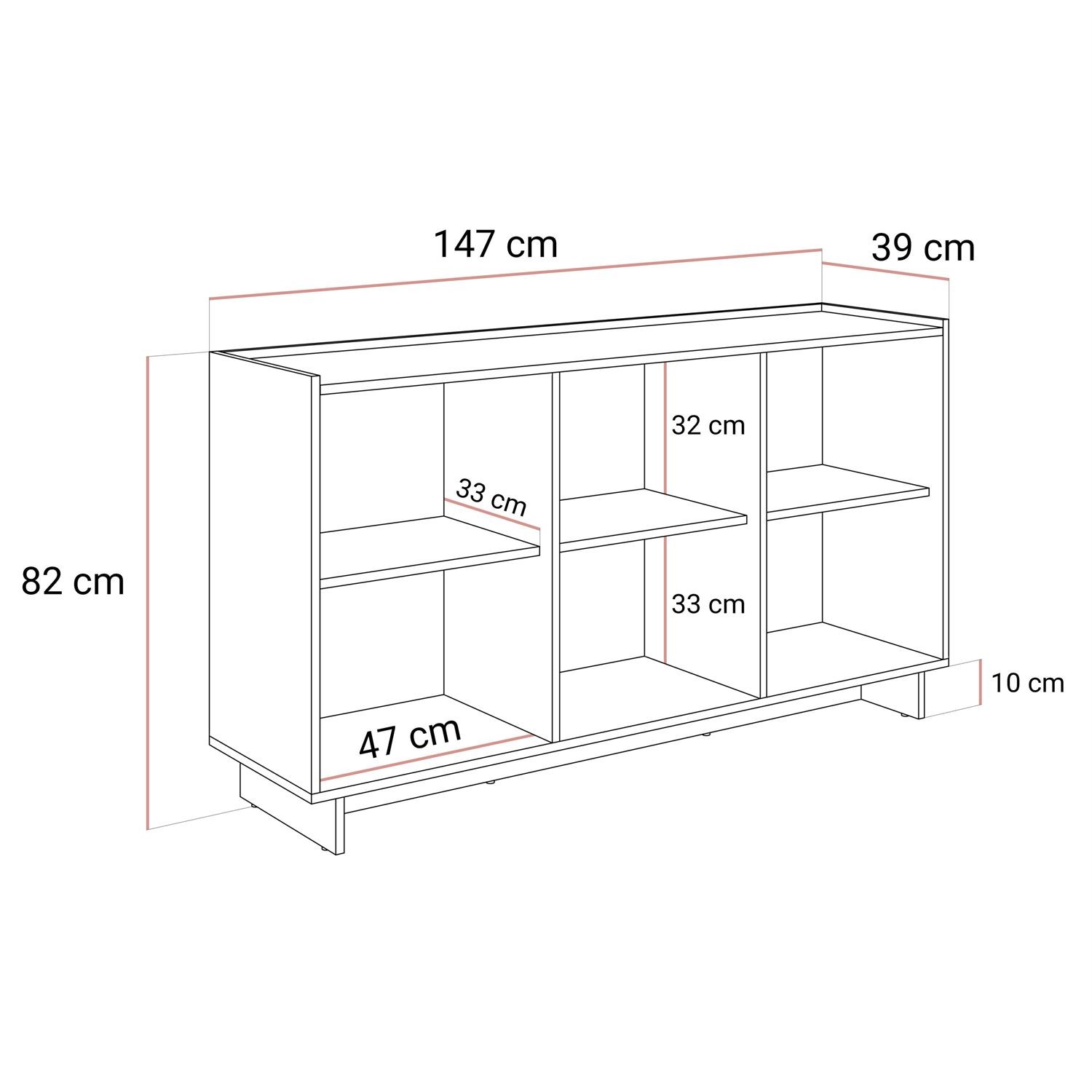 Kommode YUKI 147 cm 3D in Karamelleiche im Japandi-Stil