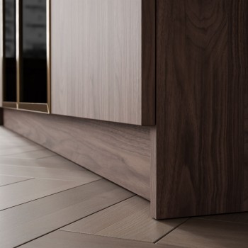 Kleiderschrank ATRIUM 4D NUSSBAUM GOLD mit Glasfront