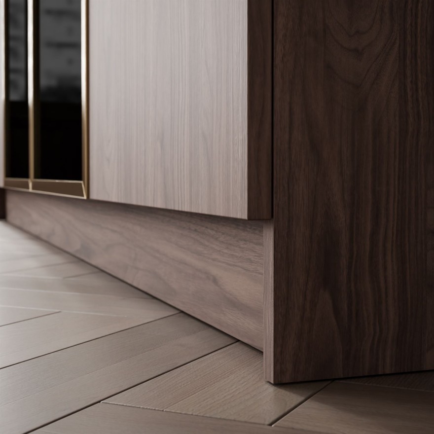 Kleiderschrank ATRIUM 4D NUSSBAUM GOLD mit Glasfront