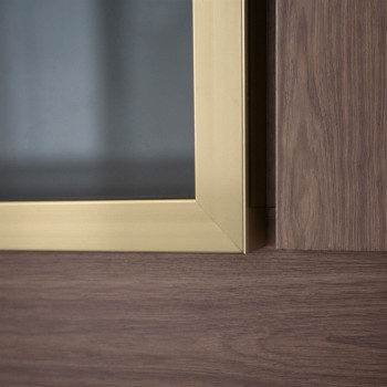 Kleiderschrank ATRIUM 4D NUSSBAUM GOLD mit Glasfront