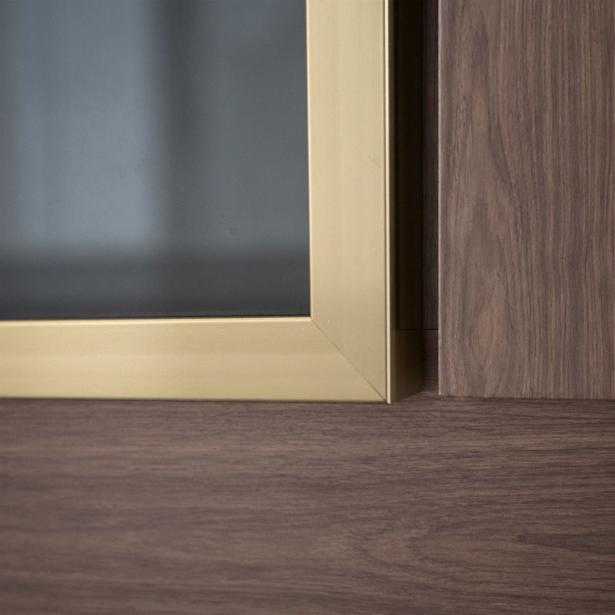 Kleiderschrank ATRIUM 4D NUSSBAUM GOLD mit Glasfront