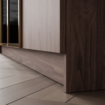 Kleiderschrank ATRIUM 4D NUSSBAUM GOLD mit Glasfront
