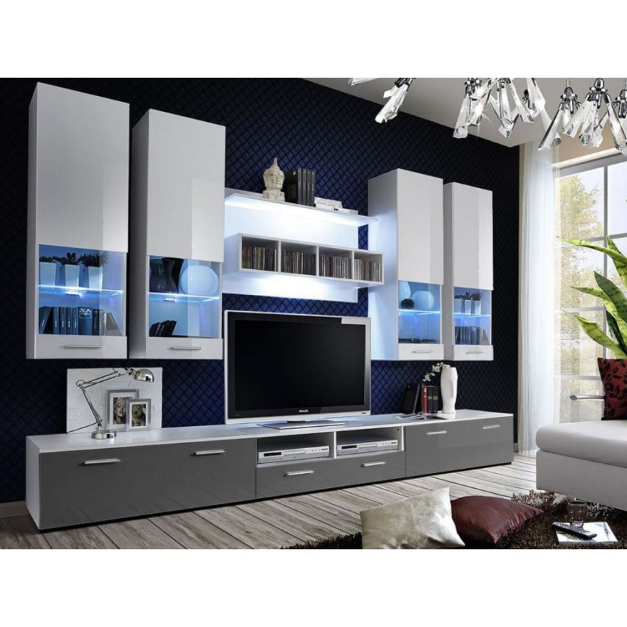 ALFA II Wohnwand mit LED-Beleuchtung