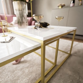 Couchtisch Yoshi 2in1 Kaffeetisch Gold matt