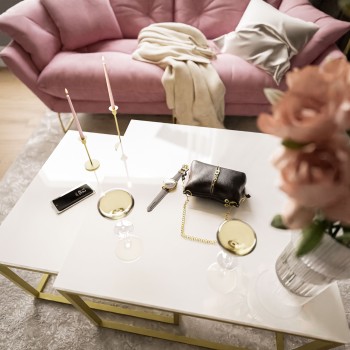 Couchtisch Yoshi 2in1 Kaffeetisch Gold matt