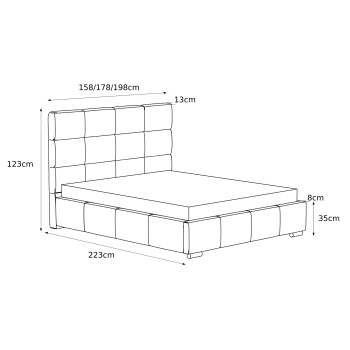 Doppelbett SARA mit hohem Kopfteil 140/160/180x200