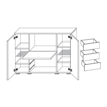 Kommode BARI hochglanz mit LED