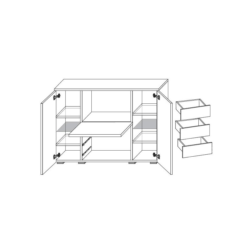 Kommode BARI hochglanz mit LED
