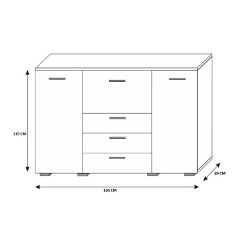Kommode BARI hochglanz mit LED