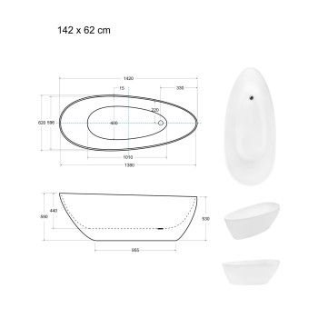 Freistehende Badewanne ZOYA