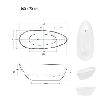 Freistehende Badewanne ZOYA