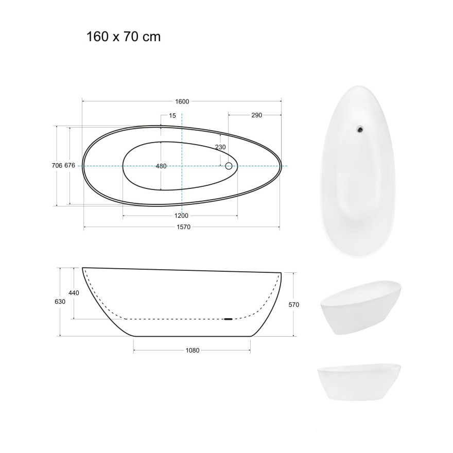 Freistehende Badewanne ZOYA