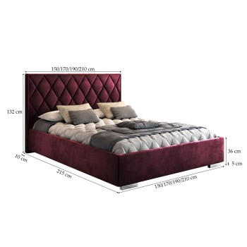 Łóżko tapicerowane AZURRO 140/160/180 z pojemnikiem