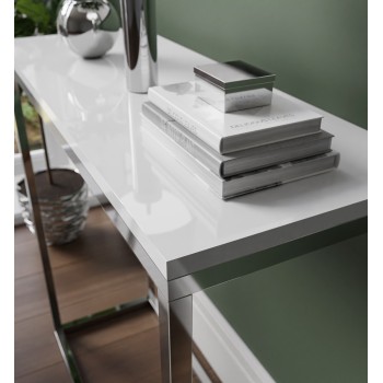 Konsolentisch MODERN 80/100 cm Hochglanz/Chrom