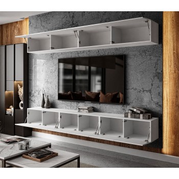 TV-Wohnwand COLGANTE II weiß Hochglanz mit LED