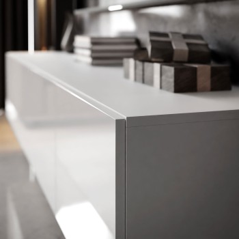 TV-Wohnwand COLGANTE II weiß Hochglanz mit LED