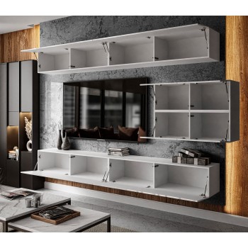 TV-Wohnwand COLGANTE IV weiß Hochglanz mit LED TV-Wohnwand COLGANTE IV weiß Hochglanz mit LED