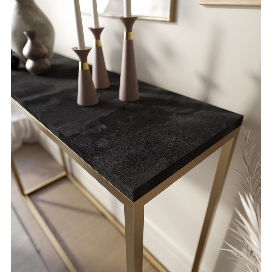 Konsolentisch MODERN BETON 80/100 cm Gold Matt