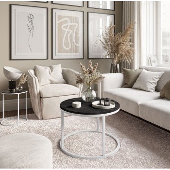 Runder Couchtisch CIRI dunkler Beton Runder Couchtisch CIRI dunkler Beton