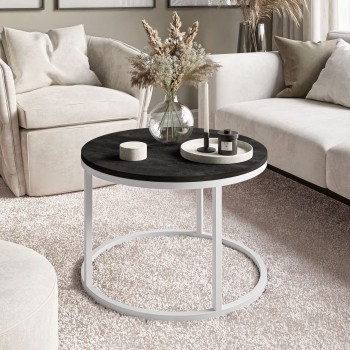 Runder Couchtisch CIRI dunkler Beton