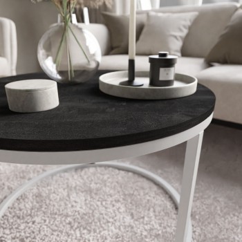 Runder Couchtisch CIRI dunkler Beton Runder Couchtisch CIRI dunkler Beton