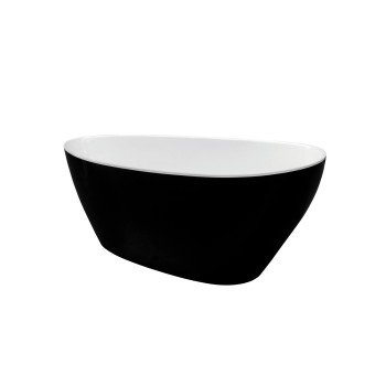 Freistehende Badewanne ZOYA II schwarz-weiß