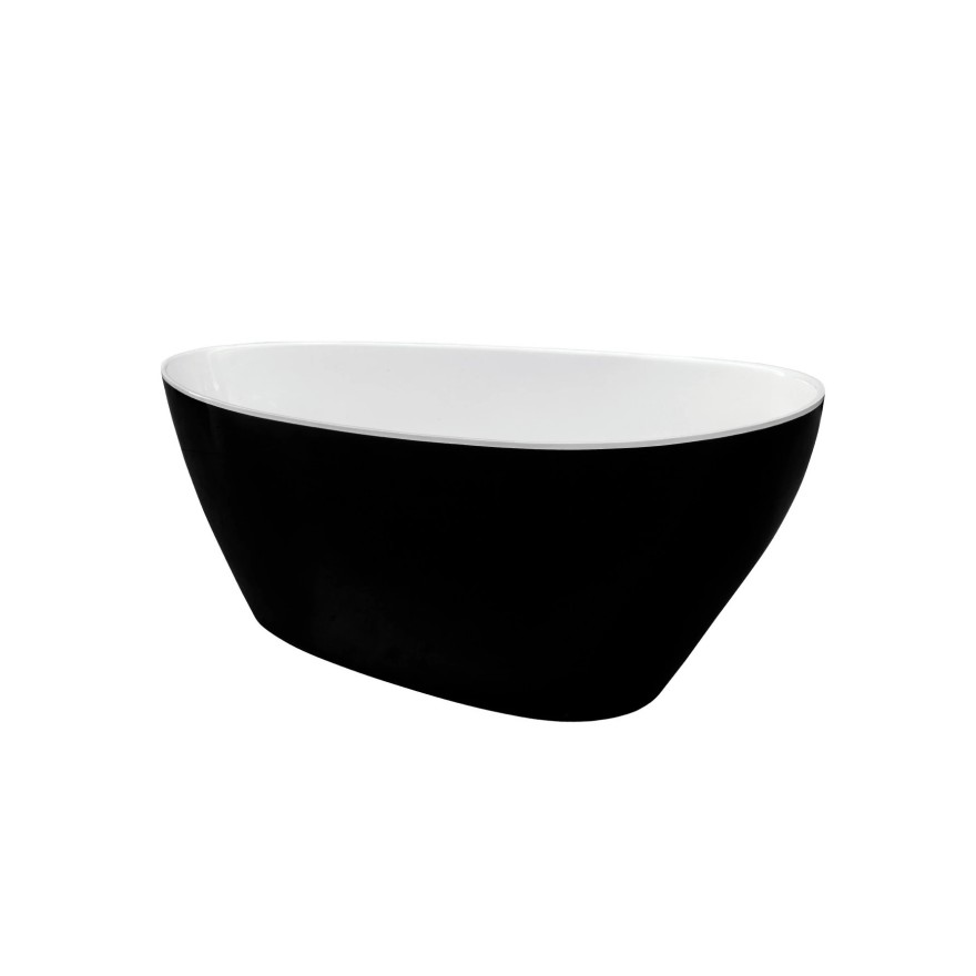 Freistehende Badewanne ZOYA II schwarz-weiß