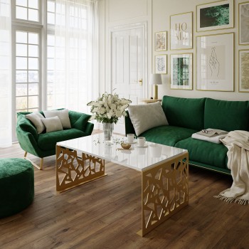 Couchtisch ABSTRAKTION Gold Matt