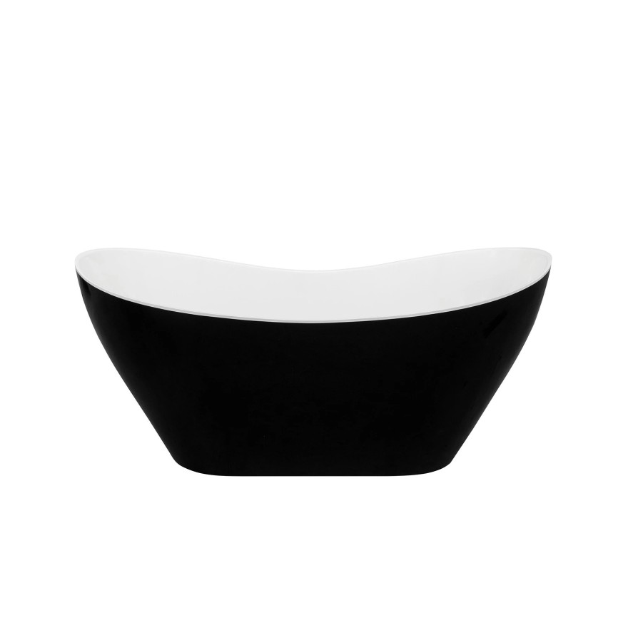 Freistehende Badewanne LIVIA II schwarz- weiß