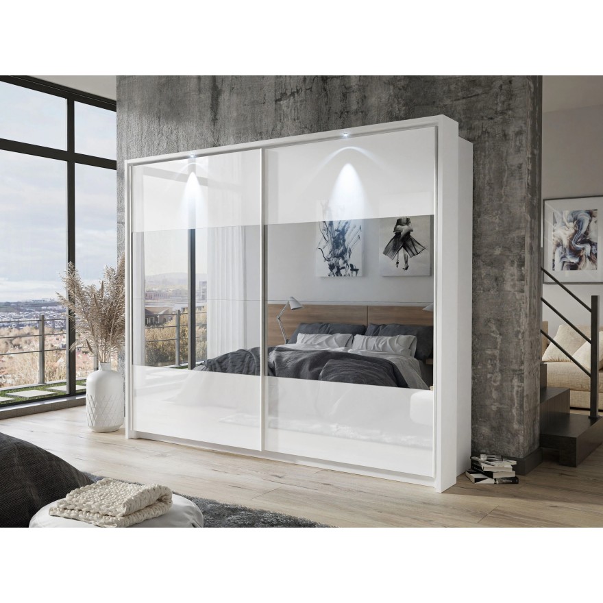 Schrankaufsatz 254 cm mit Beleuchtung